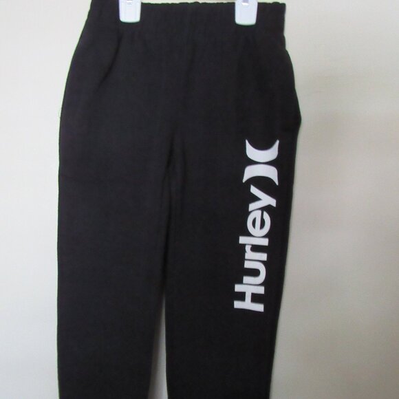Hurley Fleece Sweatpants Size Large 16-18 Boys Black Jogger Warm - Picture 1 of 6